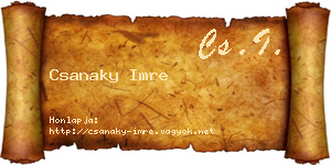 Csanaky Imre névjegykártya